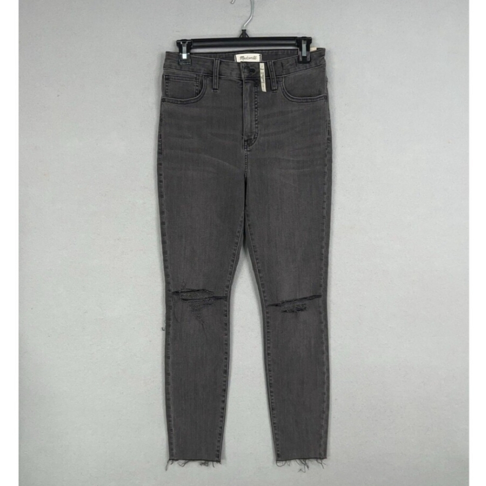 Madewell Women's Jeans Size 28 Charcoal Curvy High Rise Skinny Distressed NWT